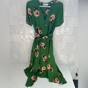 A.L.C. Silk Green Midi Dress